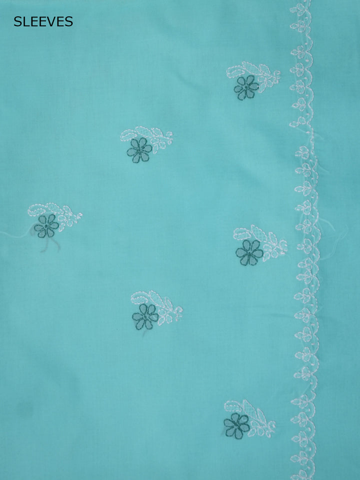 Women Hand Embroidered Chikankari Cotton Dressmaterial PCSCU00102FS-Seagreen