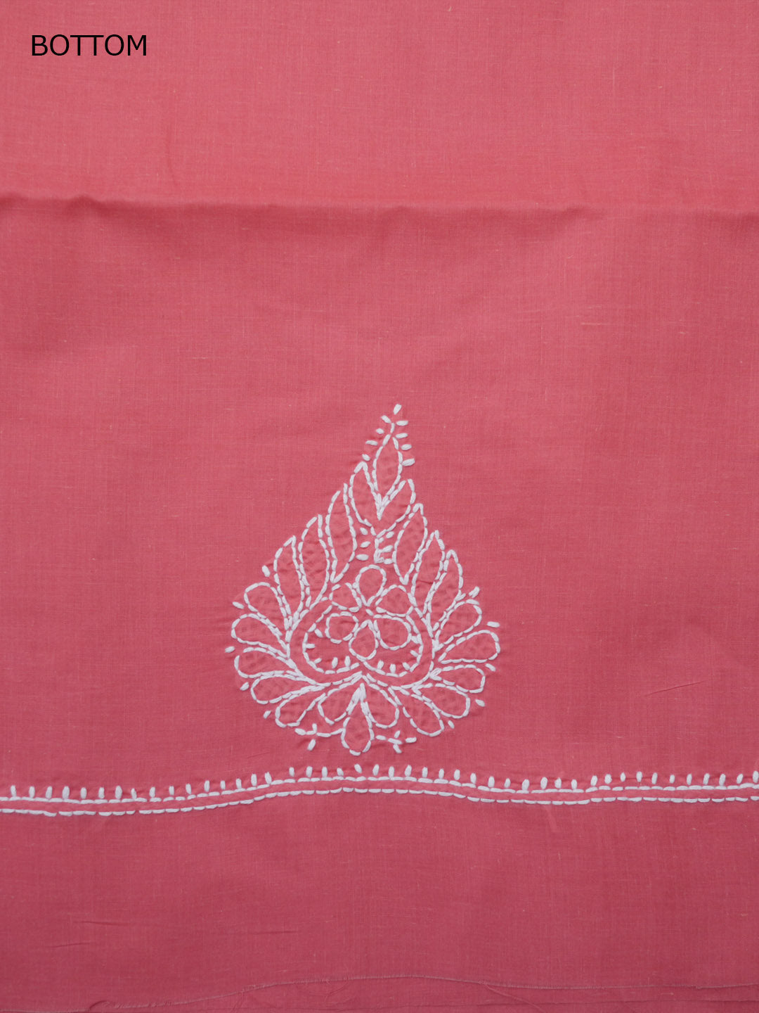 Women Hand Embroidered Cotton Chikankari Dress Material PCSCU00104FS Carrotpink