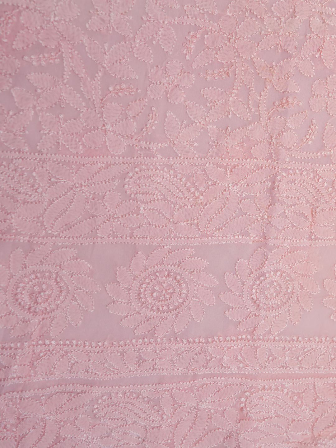 Women Hand Embroidered Chikankari Viscose Georgette Kurta Fabric PC4122-PEACH