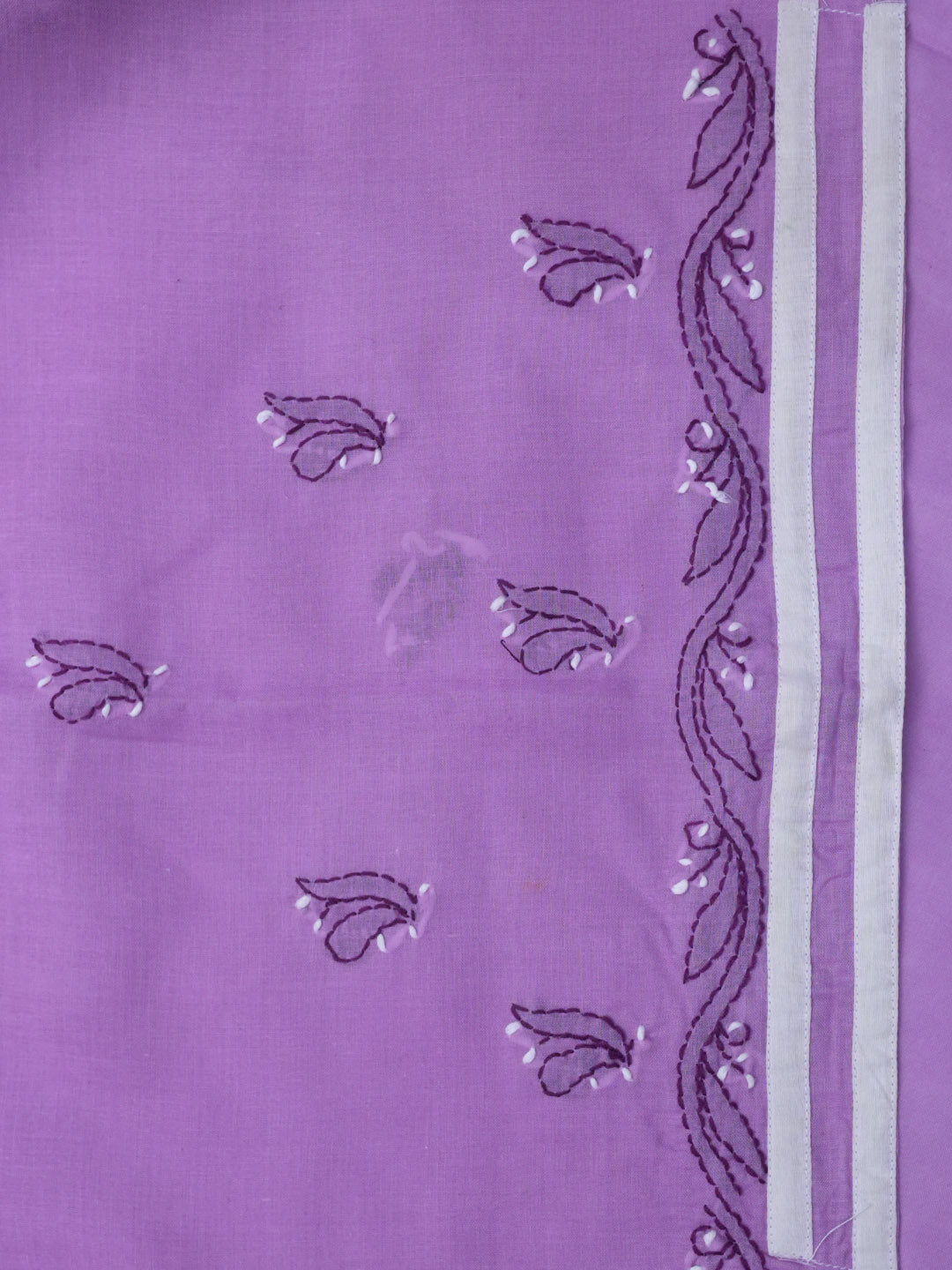 women hand embroidered chikankari cotton dressmaterial PC4120-PURPLE26