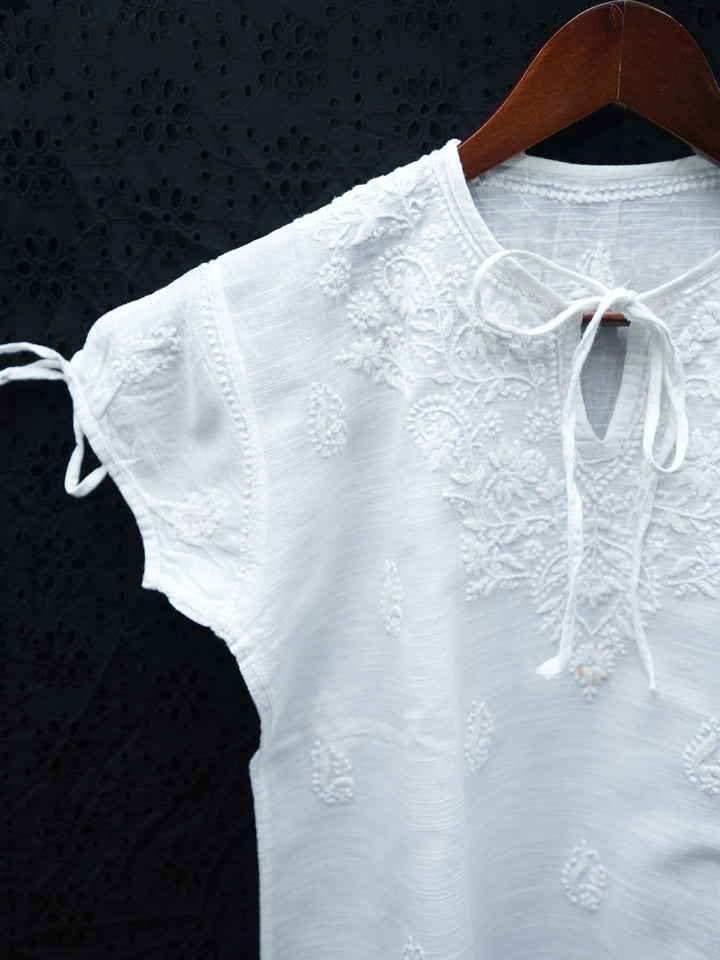 Chikankari Women Hand Embroidered Cotton Top PC3969