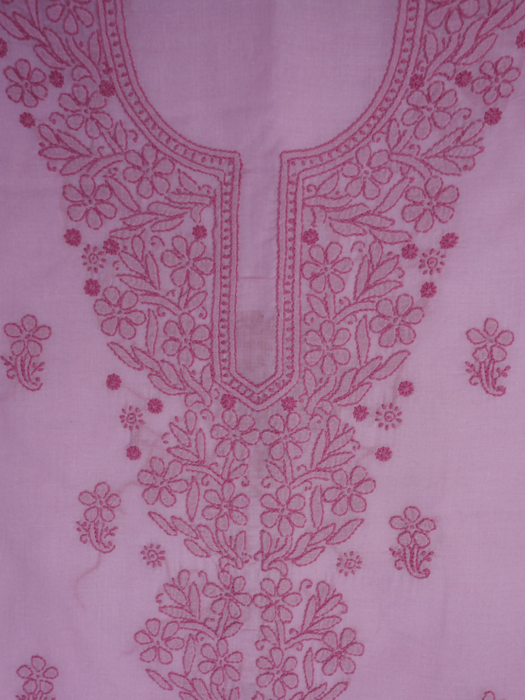 Women Hand Embroidered Chikankari Cotton Dressmaterial PCSCU00406FS-PINK
