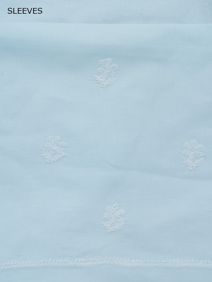 Women Hand Embroidered Chikankari Cotton DressMaterial PCSCU00104FS-SKYBLUE