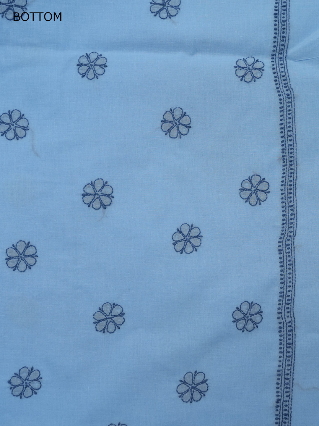 Women Hand Embroidered Cotton Chikankari Dress MaterialPCSCU00406FS-LIGHTBLUE