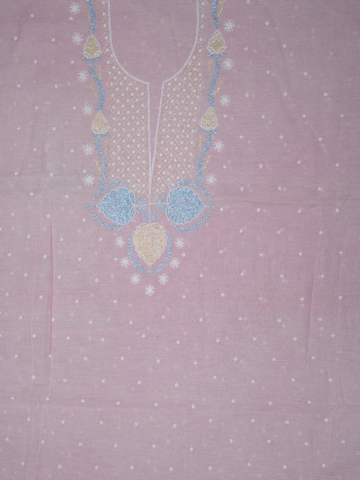 Women Hand Embroidered Chanderi Chikankari Dress Material PCFC19501FS-LIGHTPINK