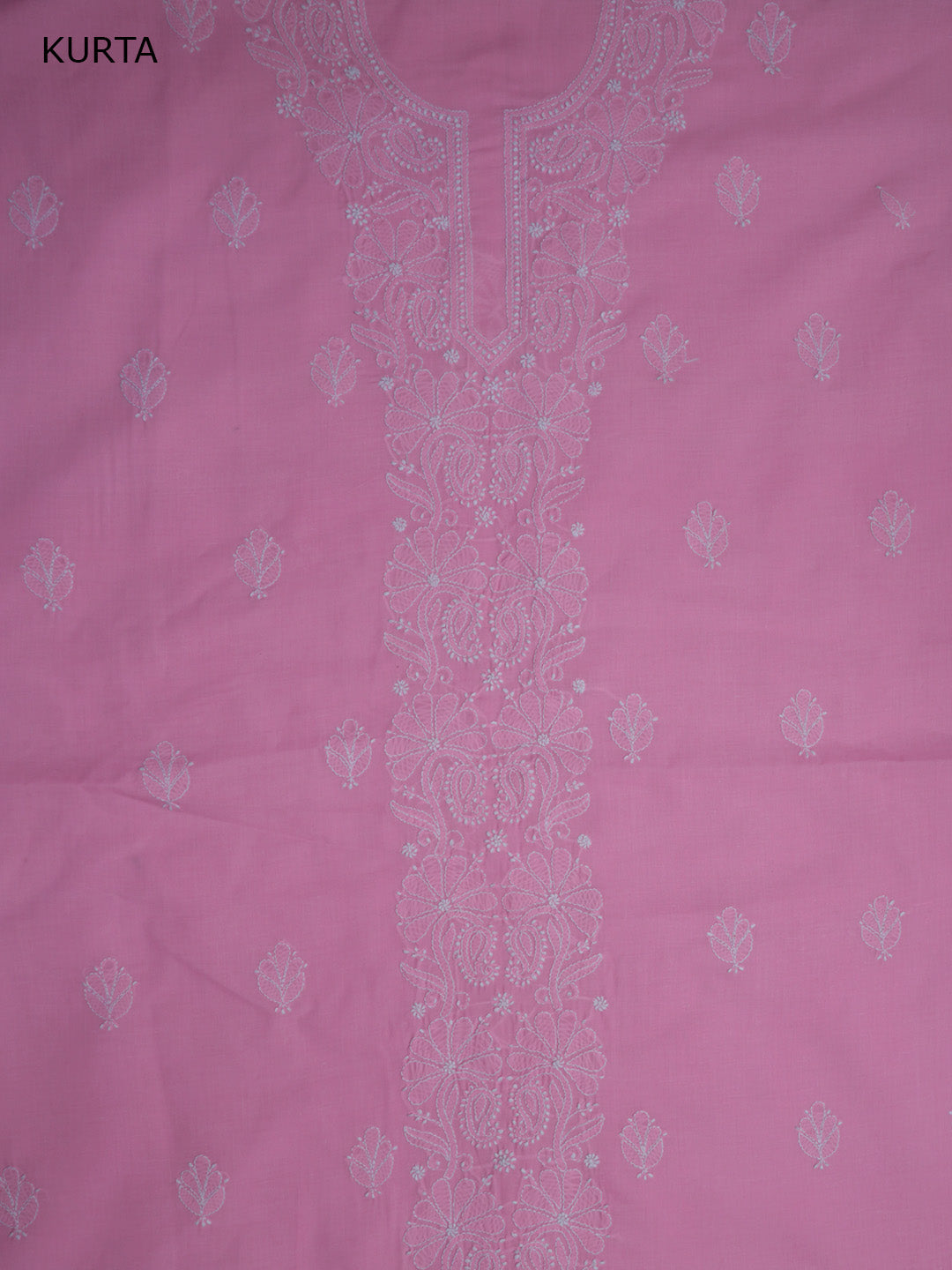 Women Hand Embroidered Chikankari Cotton Dressmaterial PCSCU00104FS-PINK