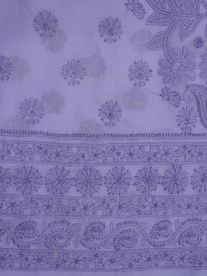 women hand embroidered chikankari cotton dressmaterial PC4120-LIGHTPURPLE27