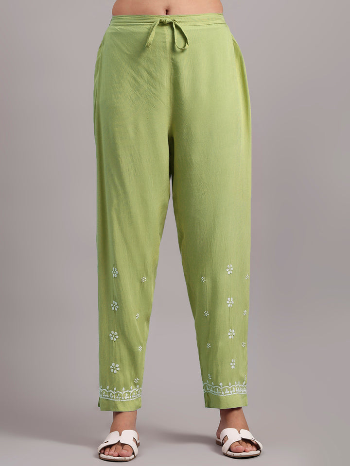 Women Hand Embroidered Chikankari Rayon kurta set PC4076KS