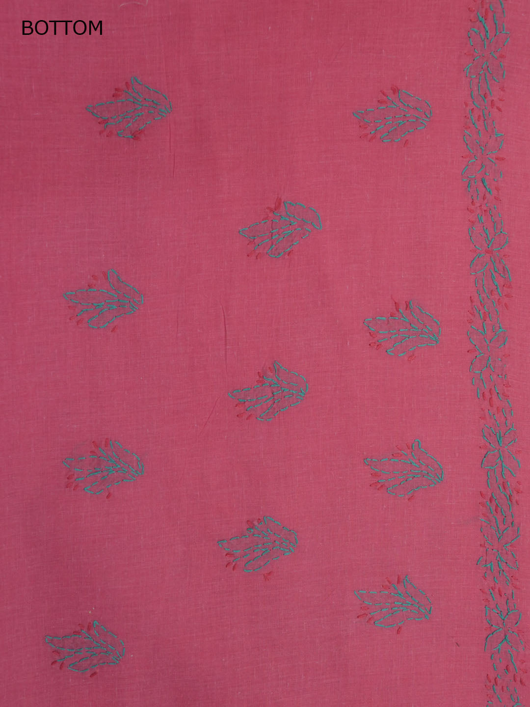 women hand embroidered chikankari cotton dressmaterial PC4120-ONIONPINK2