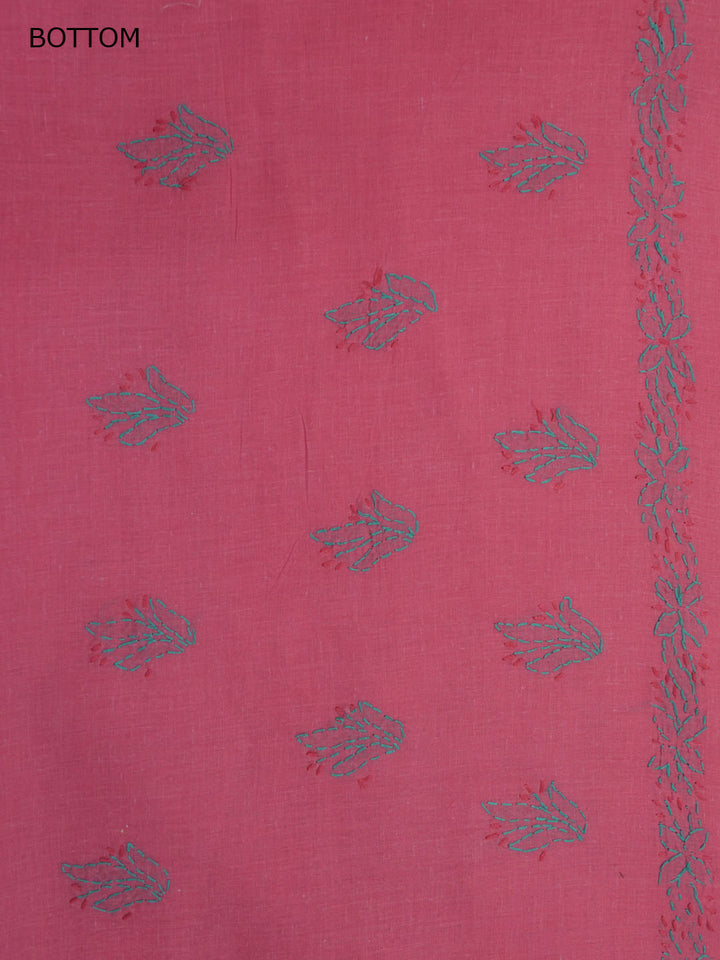 women hand embroidered chikankari cotton dressmaterial PC4120-ONIONPINK2