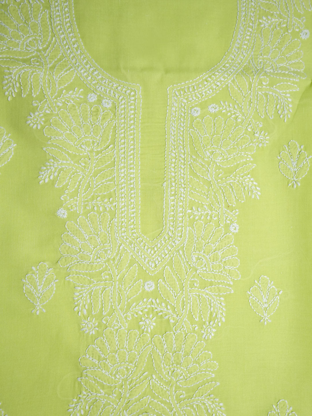 Hand Embroidered Chikankari Cotton Dress Material - PC3858
