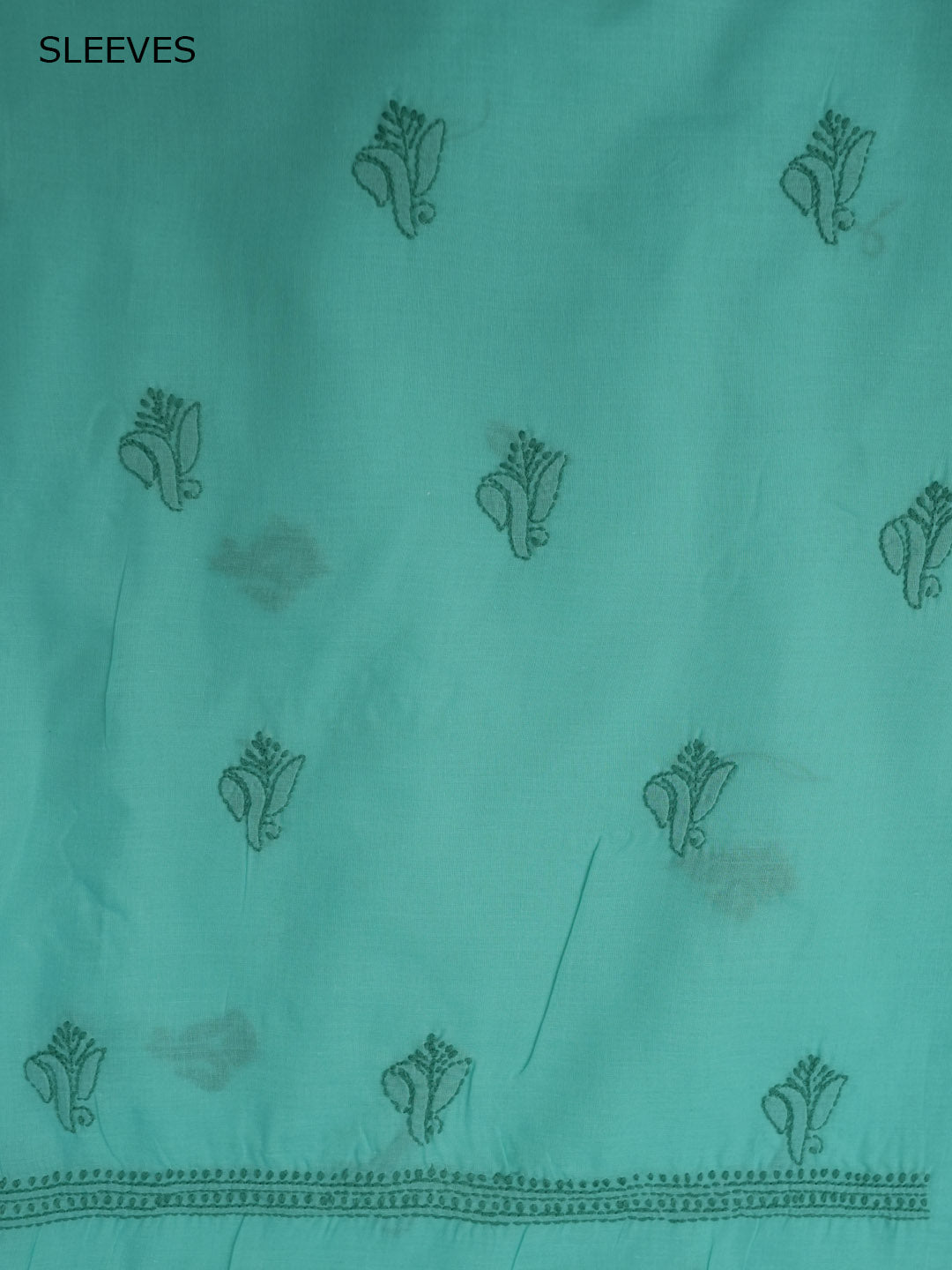 Women Hand Embroidered Cotton Chikankari Dress MaterialPCSCU00103FS-GREEN