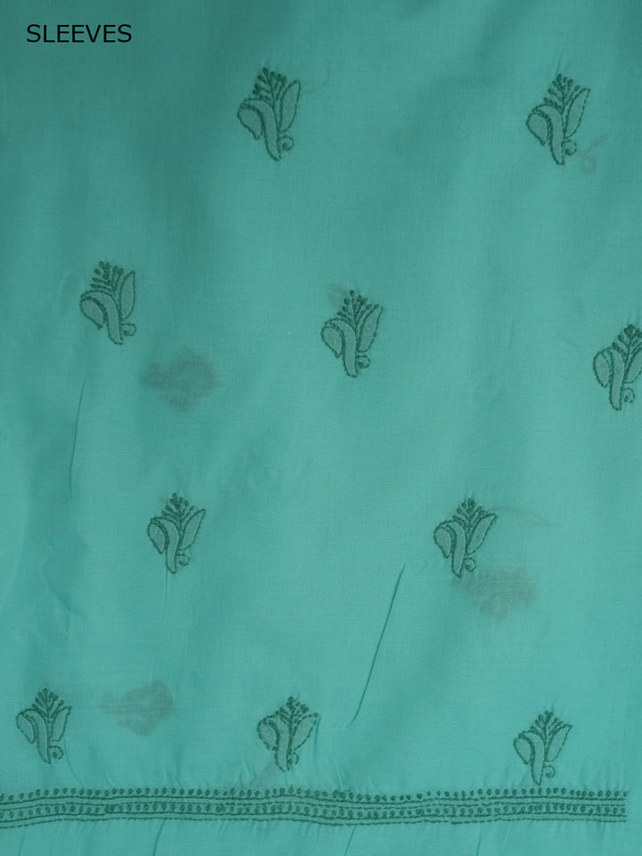 Women Hand Embroidered Cotton Chikankari Dress MaterialPCSCU00103FS-GREEN