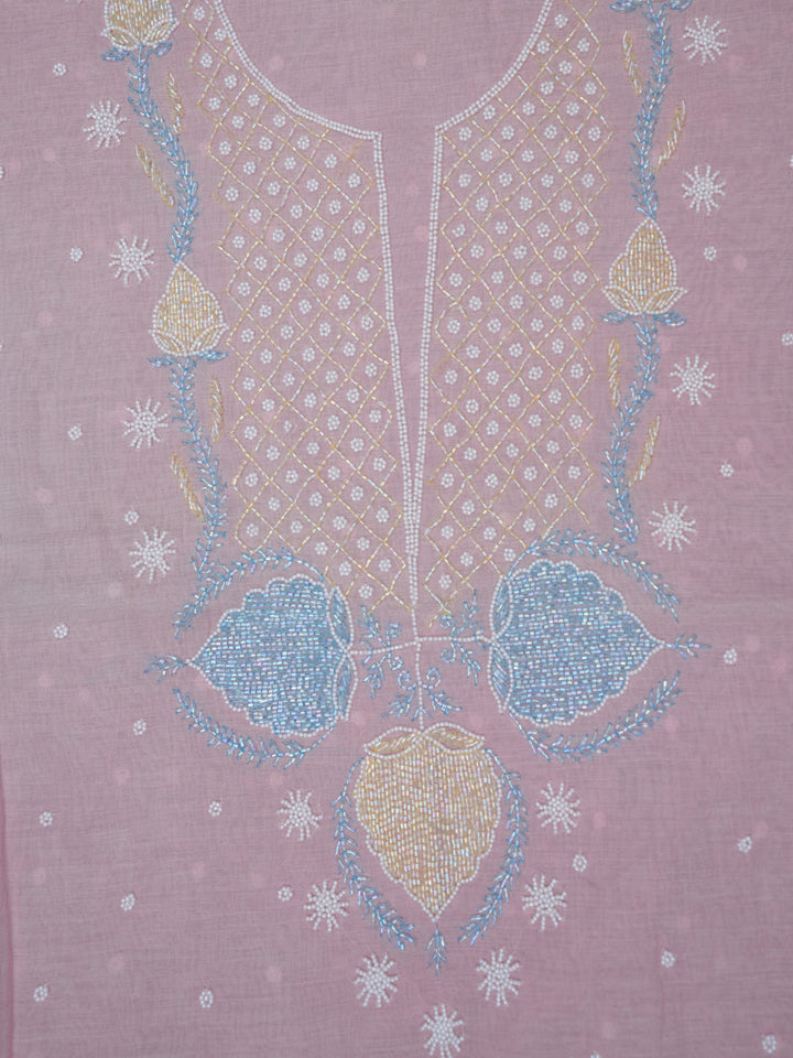 Women Hand Embroidered Chanderi Chikankari Dress Material PCFC19501FS-LIGHTPINK