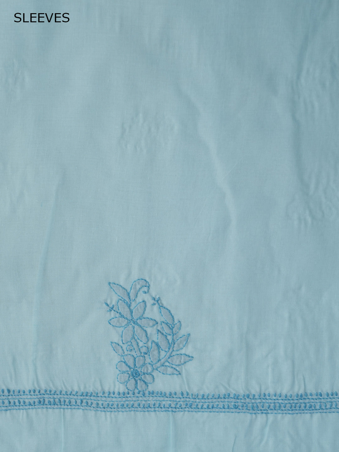 Women Hand Embroidered Cotton Chikankari Dress MaterialPCSCU00406FS-OCEANBLUE
