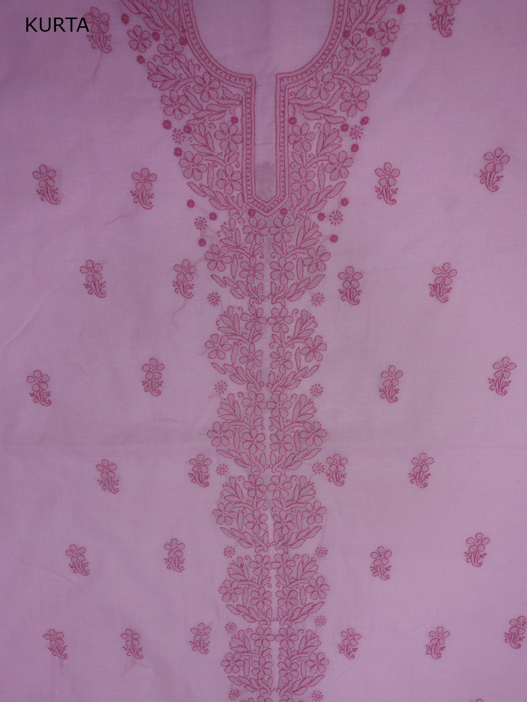 Women Hand Embroidered Chikankari Cotton Dressmaterial PCSCU00406FS-PINK