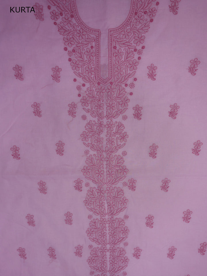 Women Hand Embroidered Chikankari Cotton Dressmaterial PCSCU00406FS-PINK