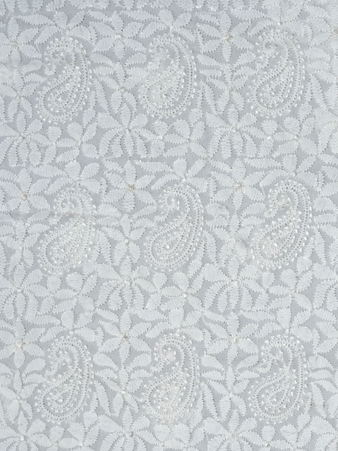 Women Hand Embroidered Chikankari Viscose Georgette Dressmaterial PC4123-WHITE4