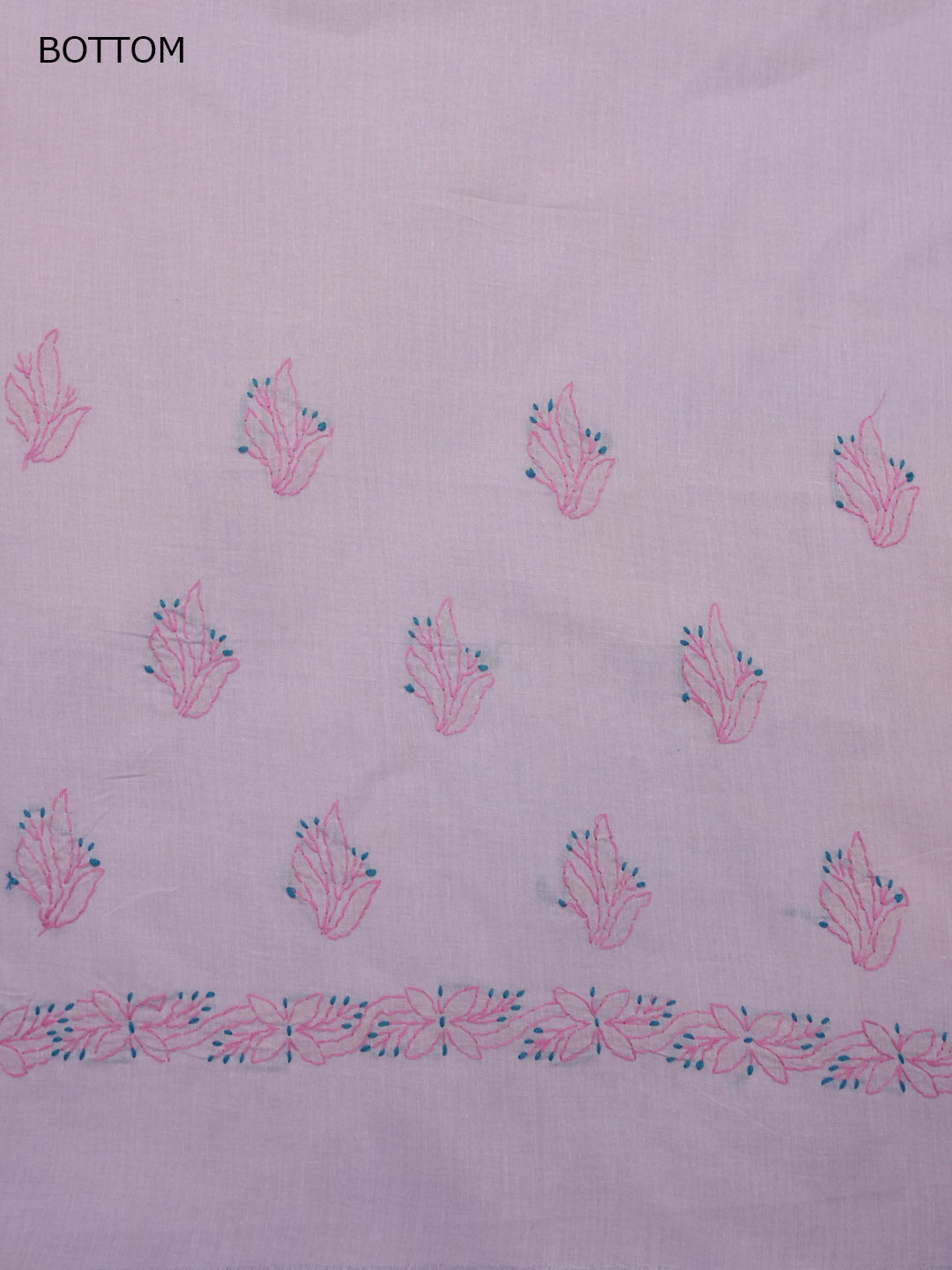 Women Hand Embroidered Chikankari Cotton Dressmaterial PC4120-POWDERBLUE
