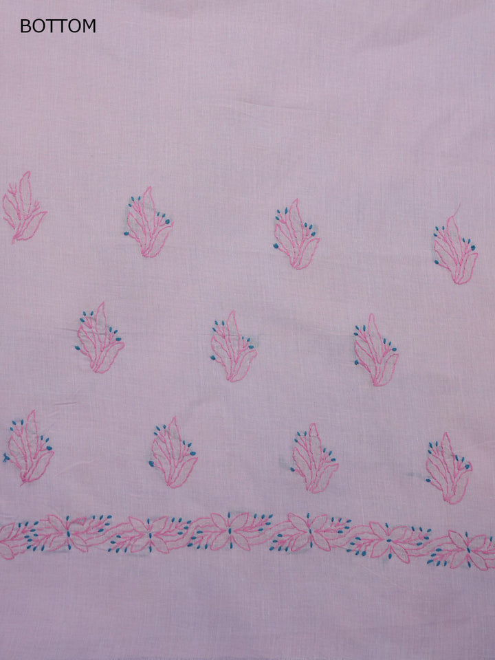 Women Hand Embroidered Chikankari Cotton Dressmaterial PC4120-POWDERBLUE