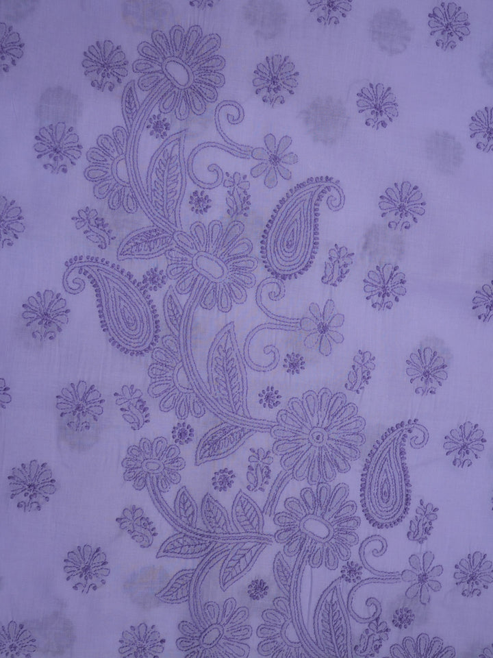 women hand embroidered chikankari cotton dressmaterial PC4120-LIGHTPURPLE27