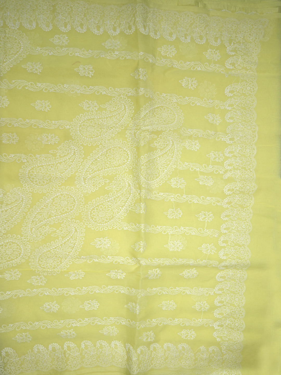 Hand Embroidered Chikankari Cotton Saree PCSAR02 Darklemon