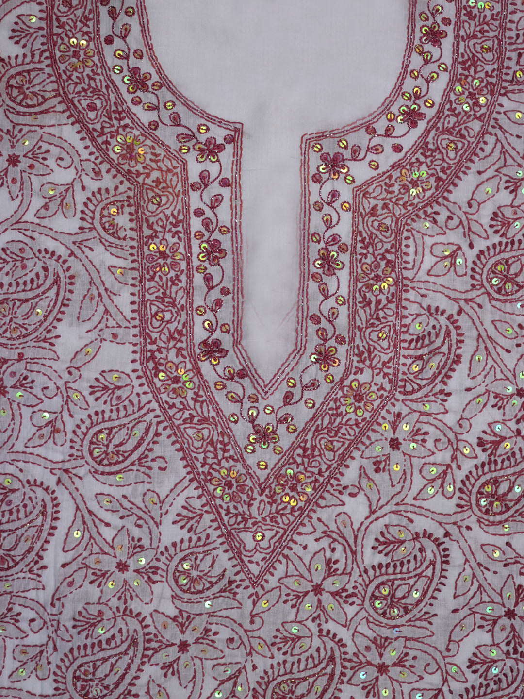 women hand embroidered chikankari cotton dressmaterial PC4120-WHITE21