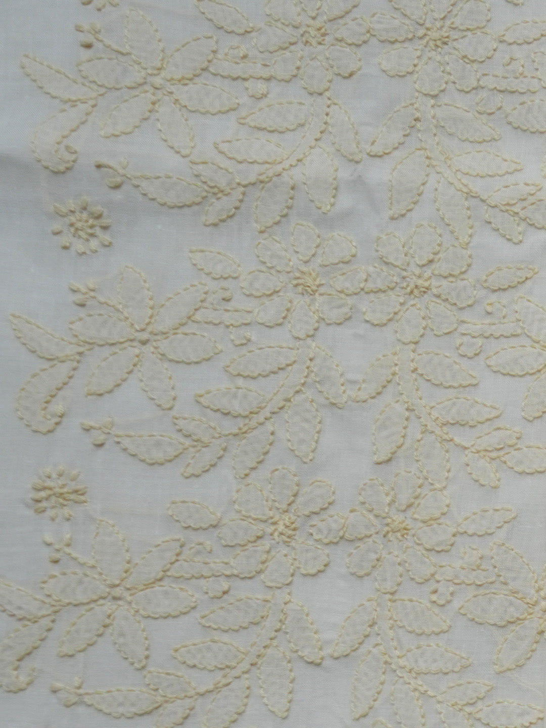 Women Hand Embroidered Chikankari Cotton Dressmaterial PCSCU00406FS-BEIGE