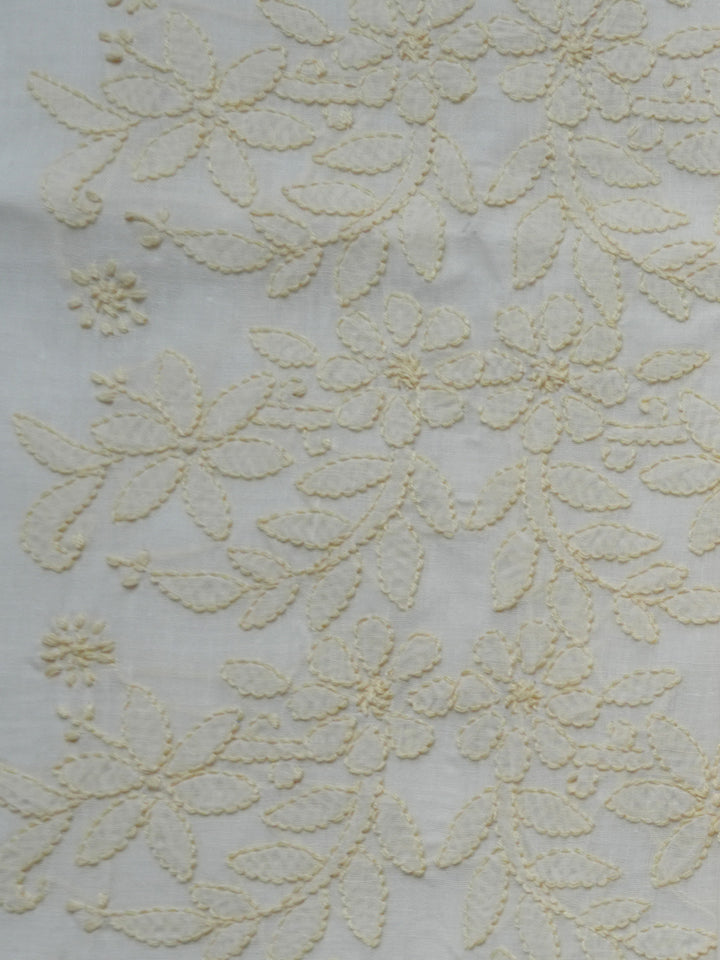 Women Hand Embroidered Chikankari Cotton Dressmaterial PCSCU00406FS-BEIGE