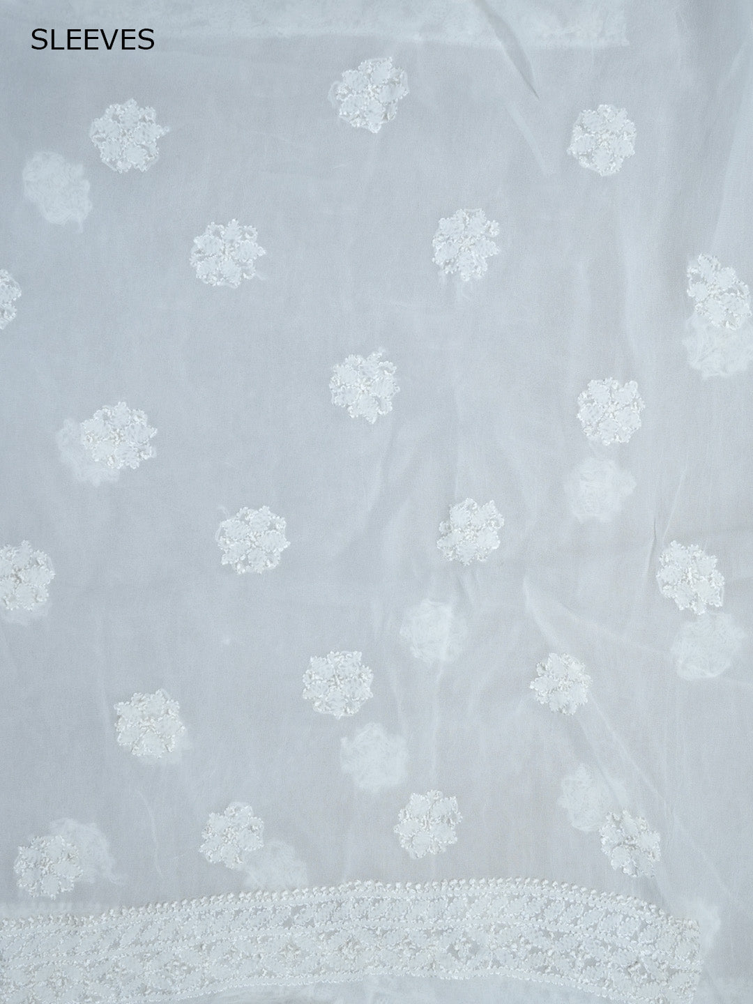 Women Hand Embroidered Chikankari Viscose Georgette Dressmaterial PC4123-WHITE5