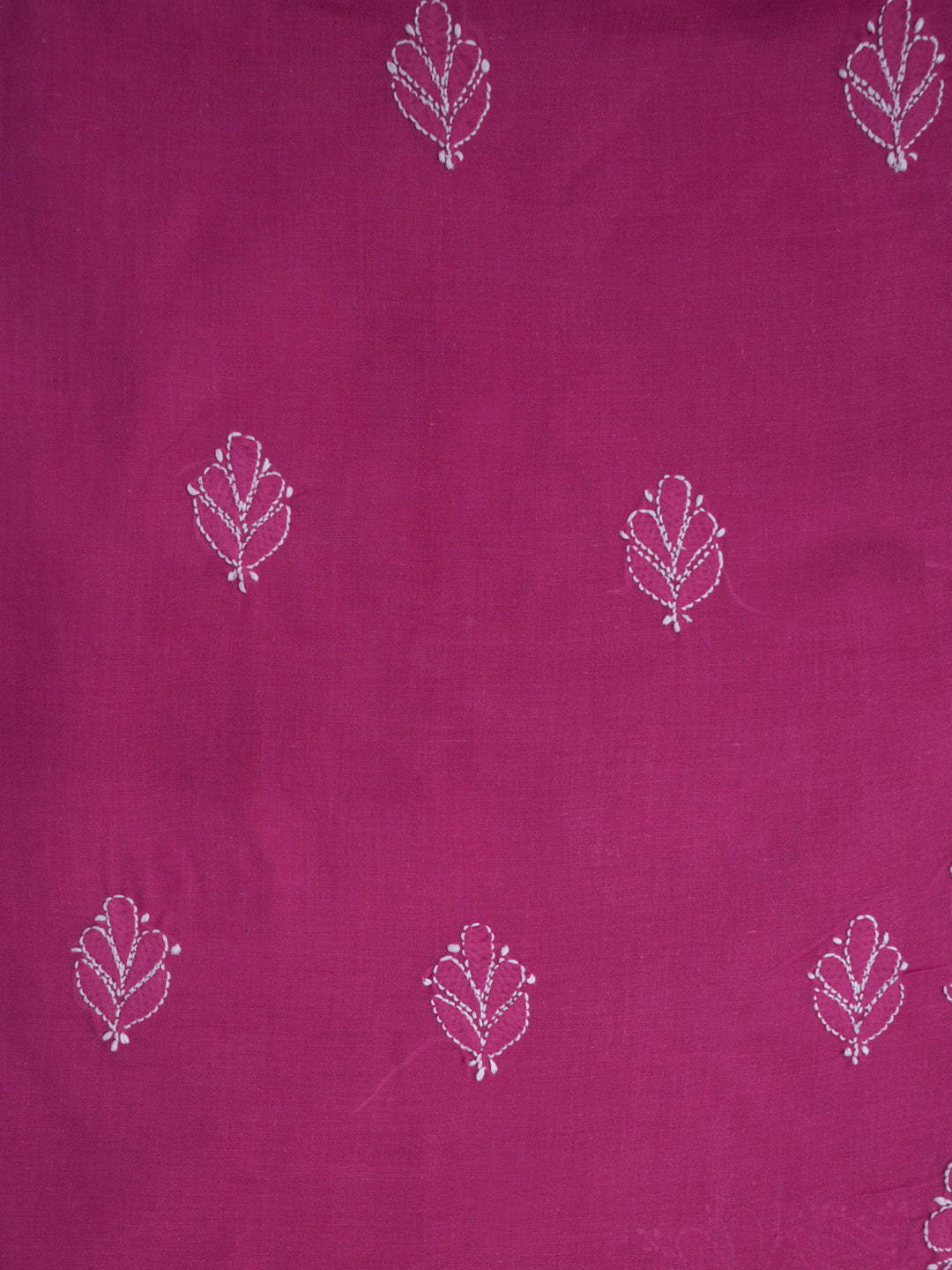 Women Hand Embroidered Chikankari Cotton Dressmaterial PCSCU00104FS-MAGENTA