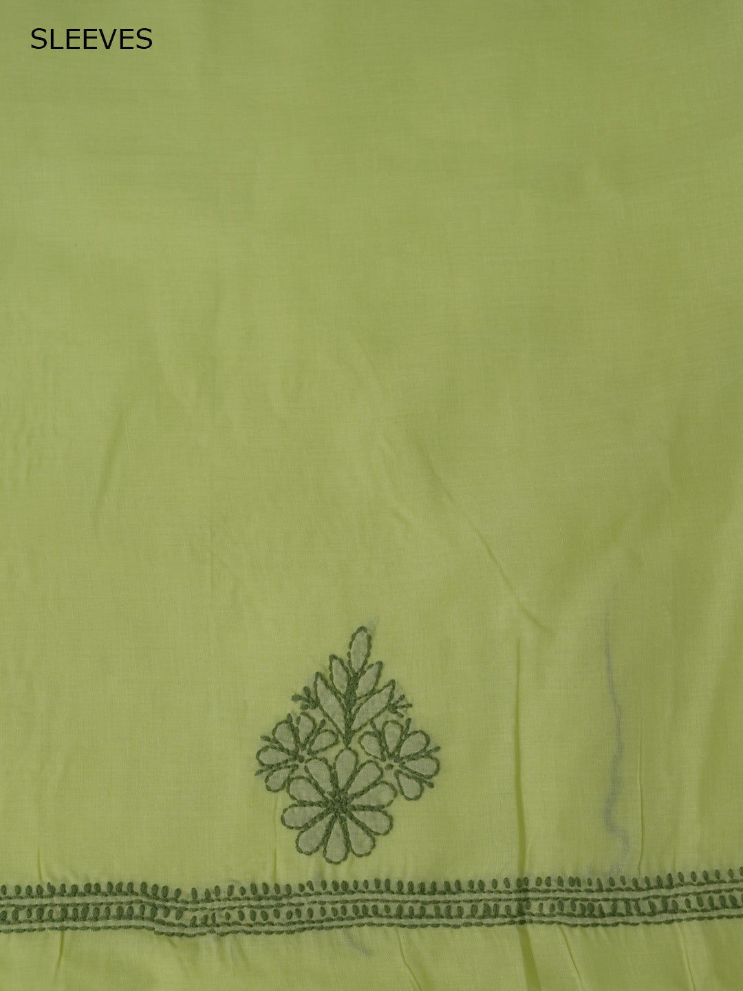 Women Hand Embroidered Cotton Chikankari Dress MaterialPCSCU00406FS-LIMEGREEN