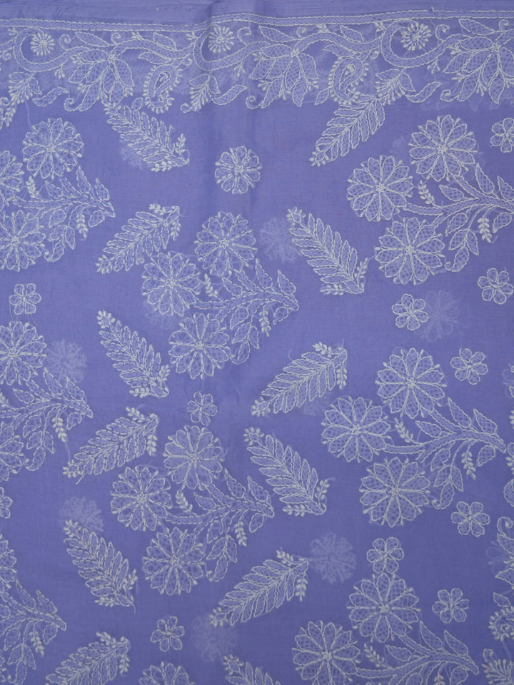 Hand Embroidered Chikankari Cotton Saree PCSAR02 Mauve