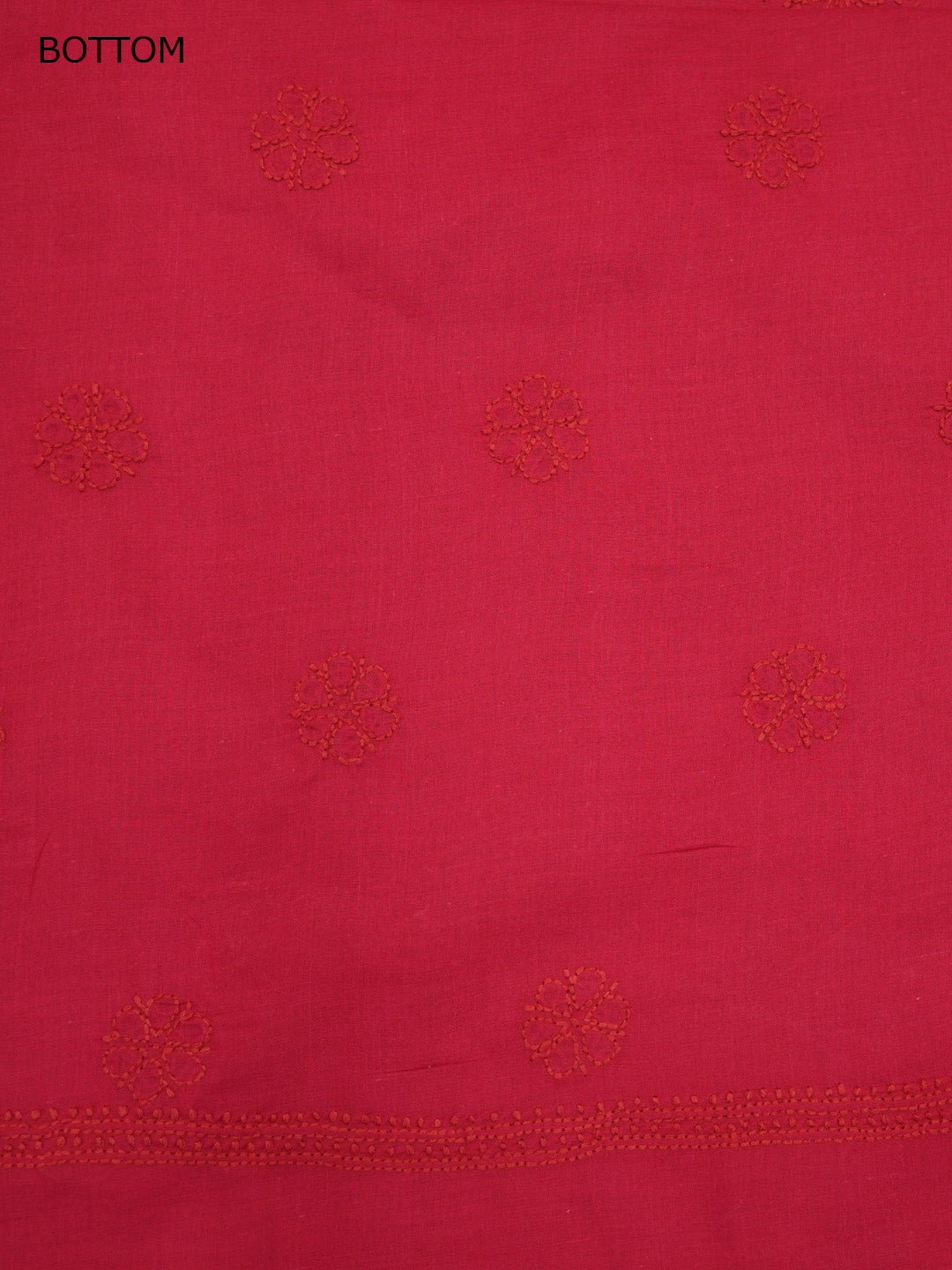 Women Hand Embroidered Cotton Chikankari Dress MaterialPCSCU00406FS-TOMATORED