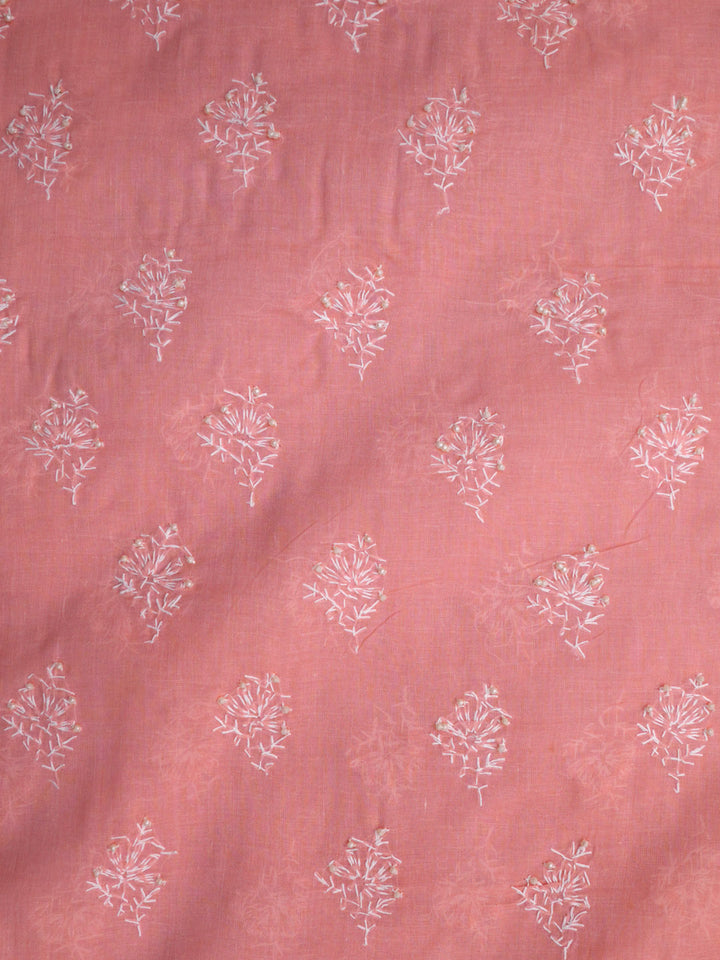 women hand embroidered chikankari cotton dressmaterial PC4120-PEACH13