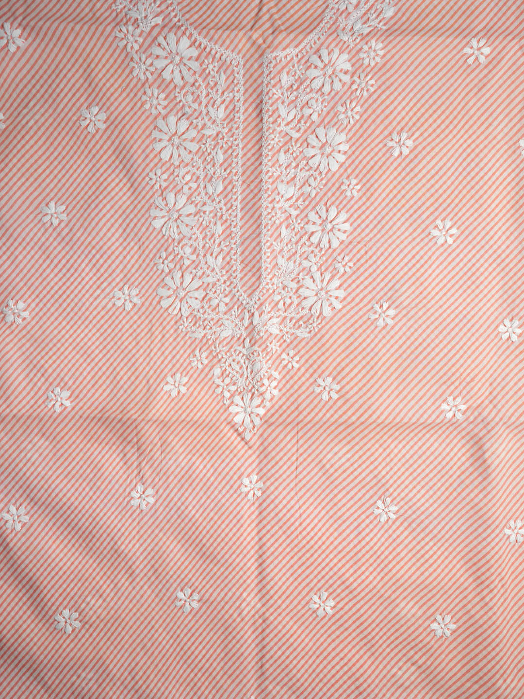 Hand Embroidered Chikankari Cotton Dress Material - PC3855