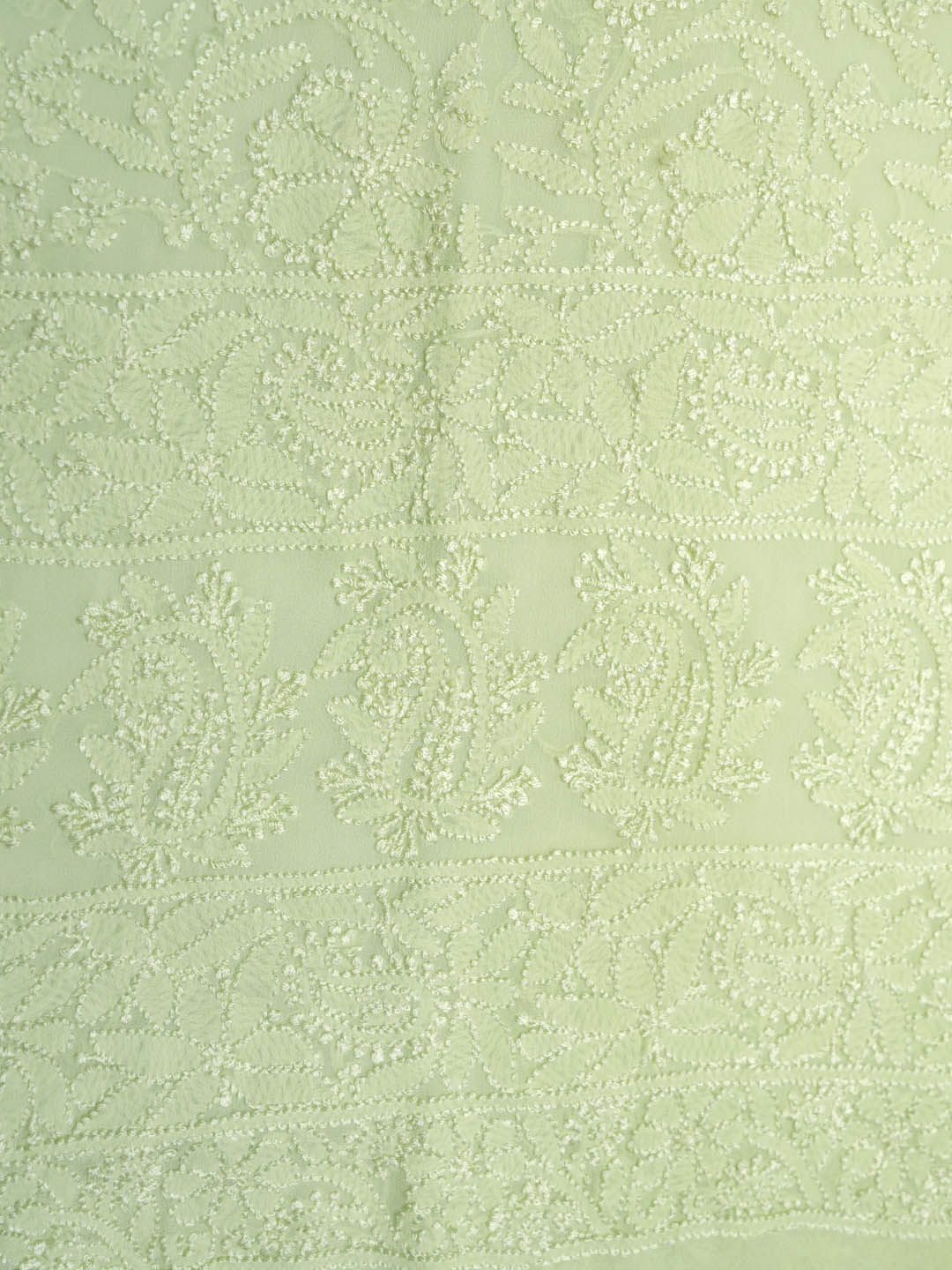Women Hand Embroidered Chikankari Viscose Georgette Kurta fabric PC4122-SEAGREEN