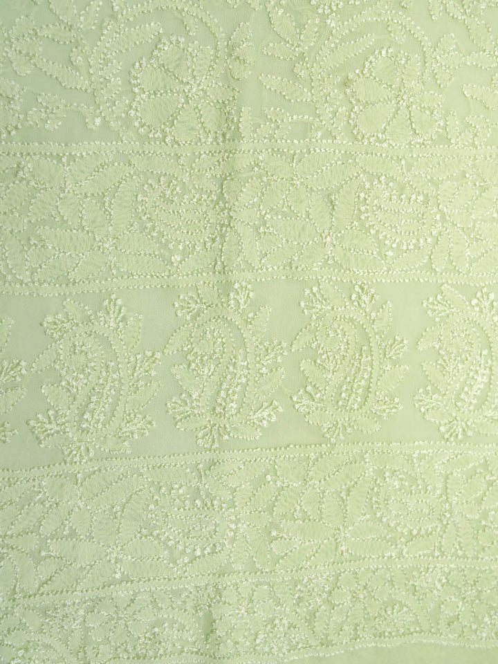 Women Hand Embroidered Chikankari Viscose Georgette Kurta fabric PC4122-SEAGREEN