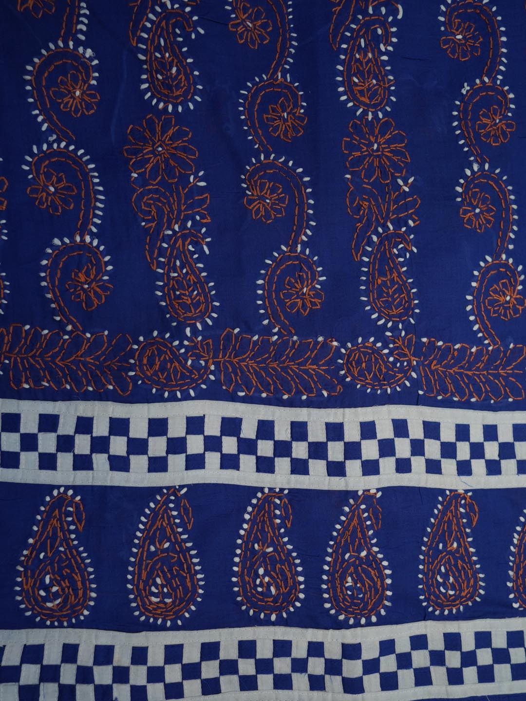 Women Hand Embroidered Chikankari Cotton Dressmaterial PC4120-NAVYBLUE