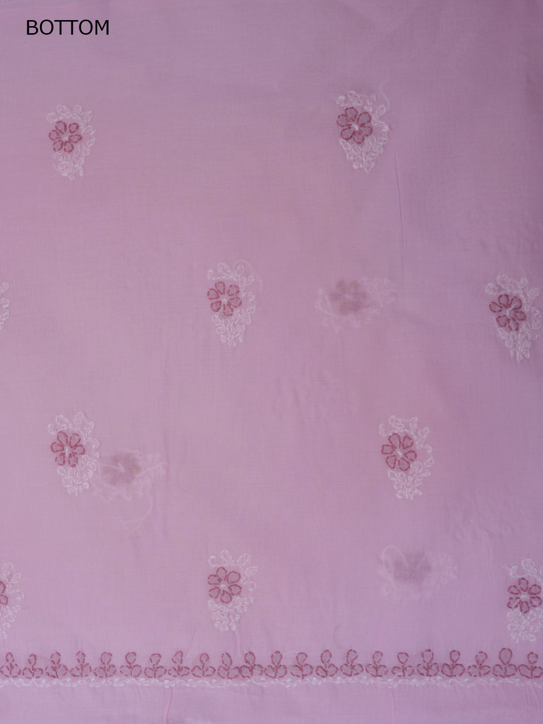 Women Hand Embroidered Chikankari Cotton Dressmaterial PCSCU00102FS-Babypink