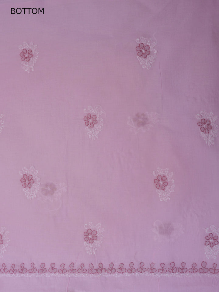 Women Hand Embroidered Chikankari Cotton Dressmaterial PCSCU00102FS-Babypink