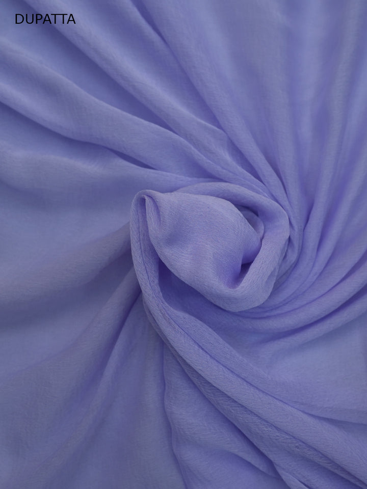 Women Hand Embroidered Cotton Chikankari Dress MaterialPCSCU00104FS-LAVENDER