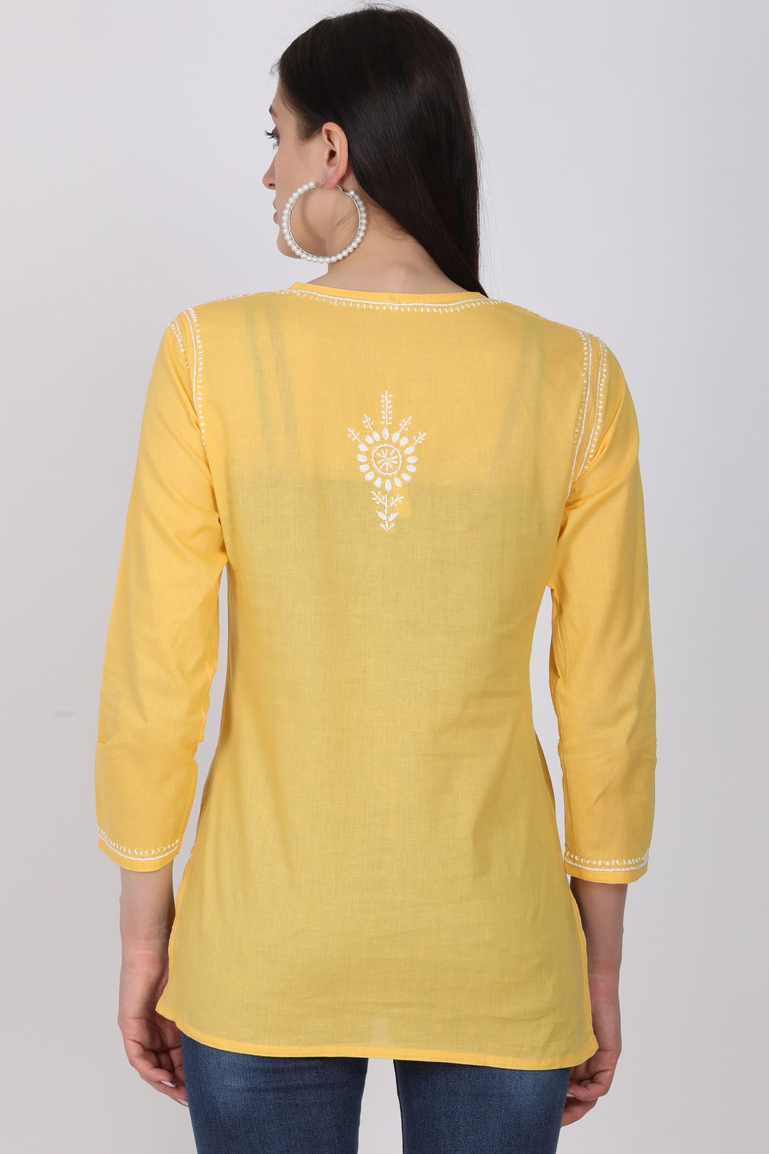 Women Hand Embroidered Chikankari Cotton Kurti SM126S