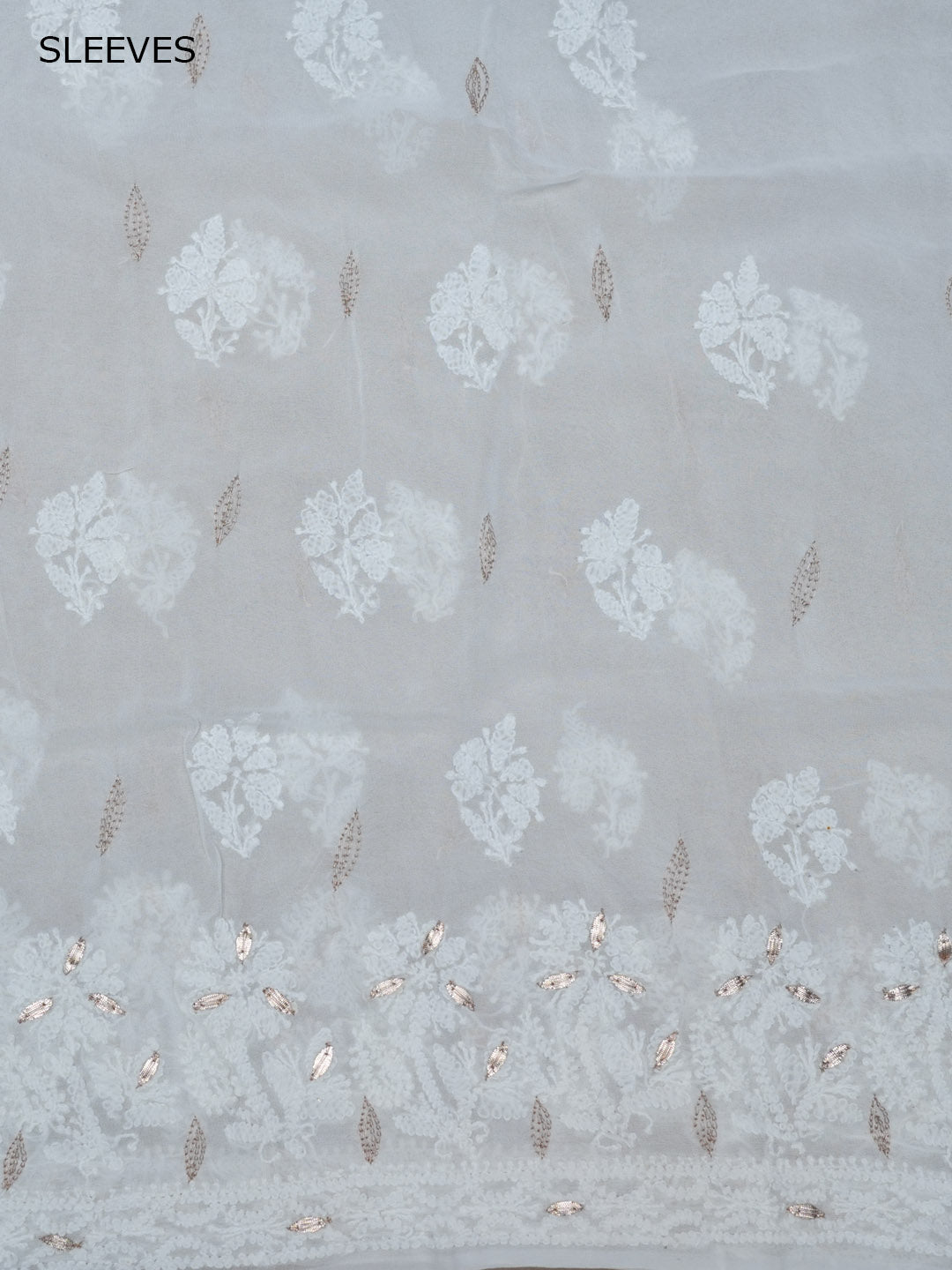 Women Hand Embroidered Chikankari Viscose Georgette Dressmaterial PC4124-WHITE8
