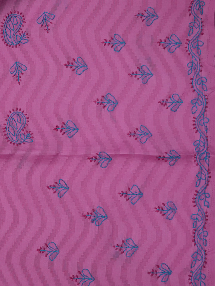 women hand embroidered chikankari cotton dressmaterial PC4120-DARKPINK18