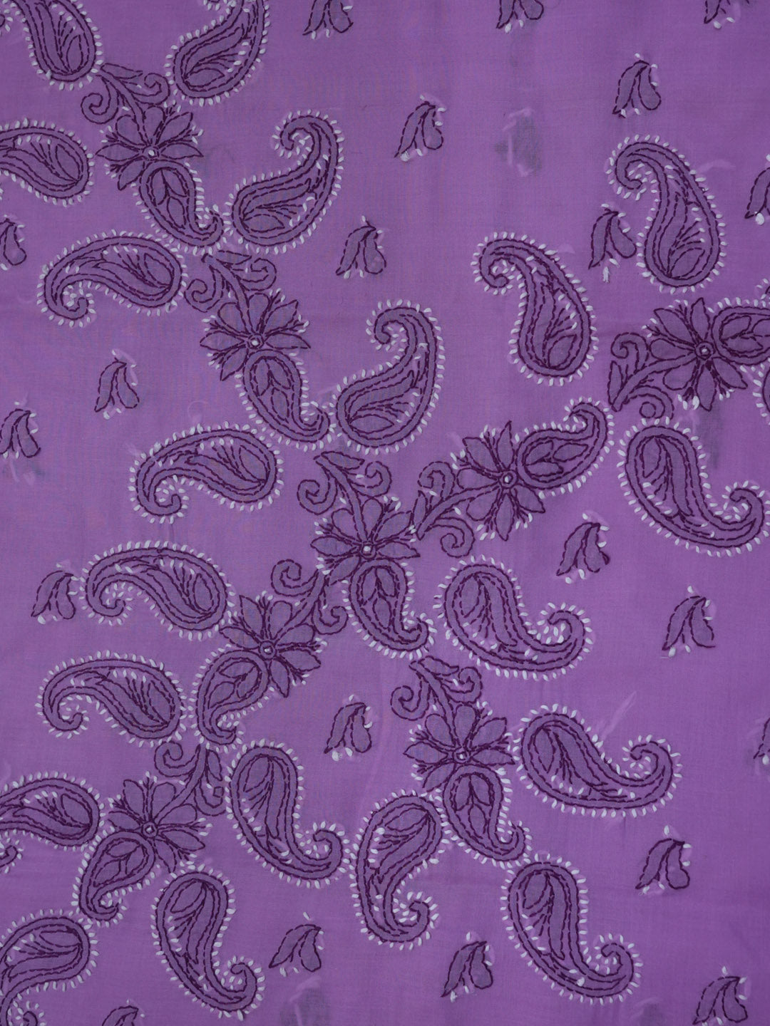 women hand embroidered chikankari cotton dressmaterial PC4120-PURPLE26