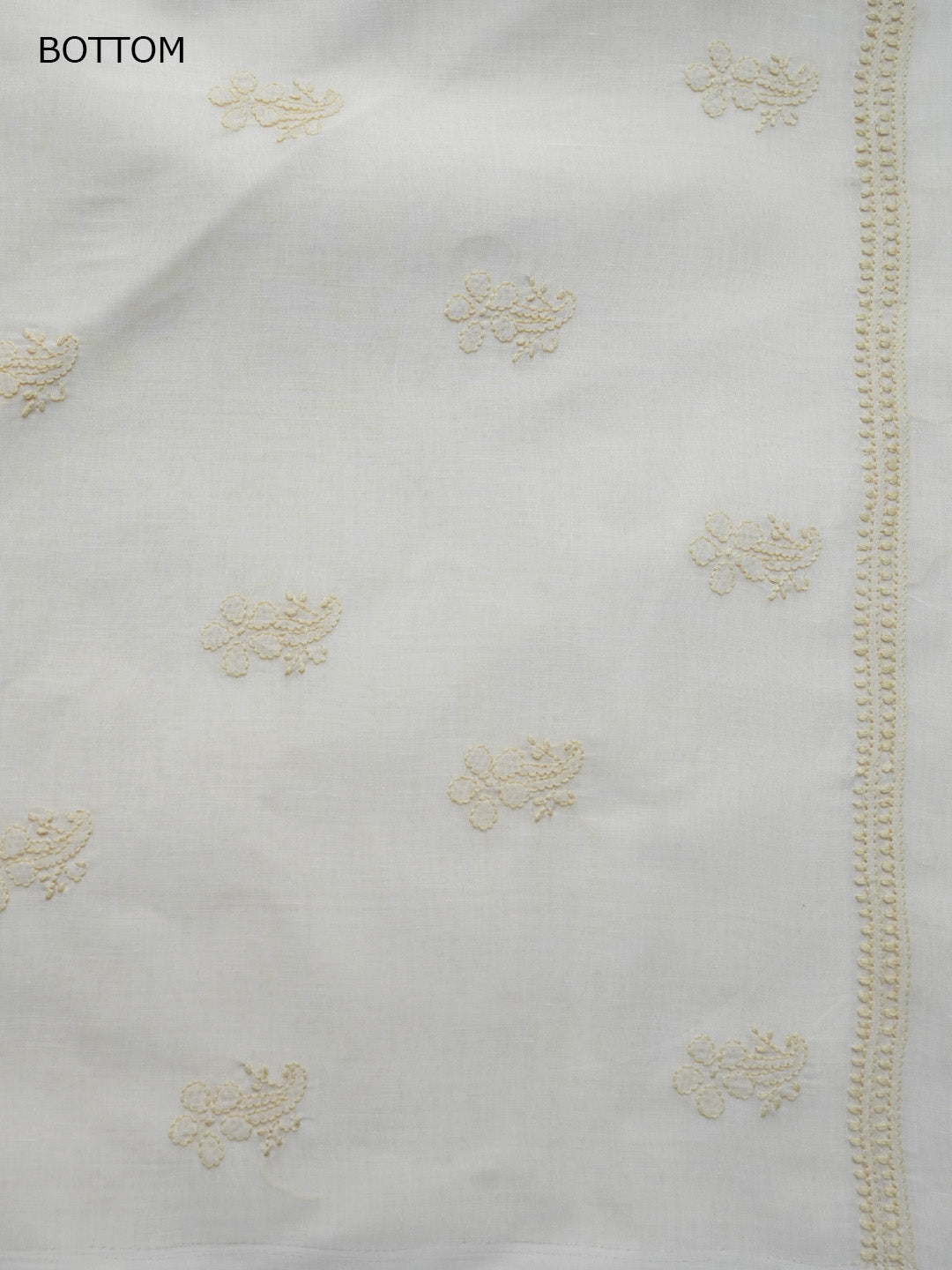 Women Hand Embroidered Chikankari Cotton Dressmaterial PCSCU00406FS-BEIGE
