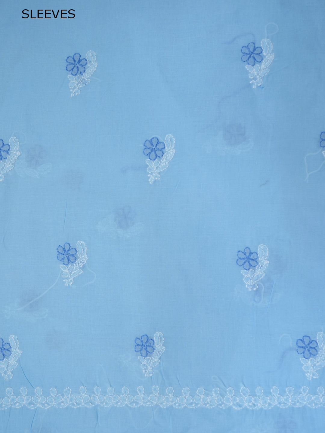 Women Hand Embroidered Chikankari Cotton Dressmaterial PCSCU00102FS-Blue
