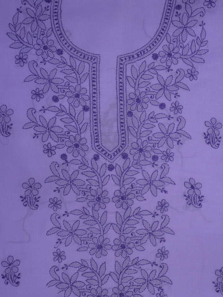 Women Hand Embroidered Chikankari Cotton Dressmaterial PCSCU00406FS-MAUVE