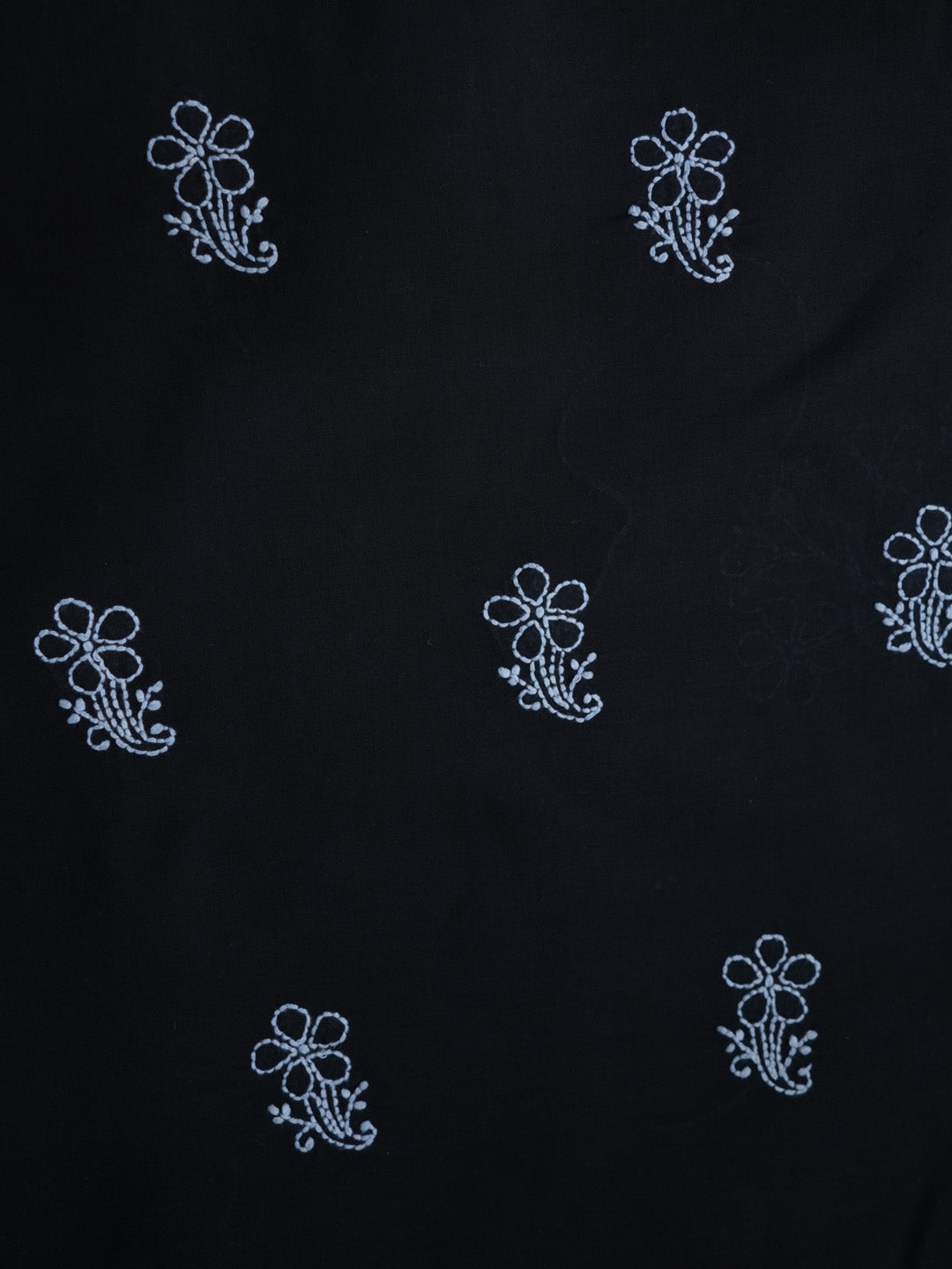 Women Hand Embroidered Chikankari Cotton Dressmaterial PCSCU00104FS-BLACK